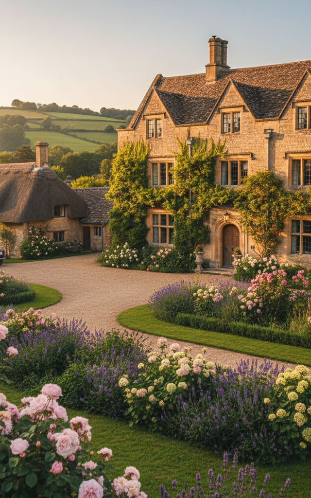 Die englische landschaft erkunden: charmante cottages und landhäuser