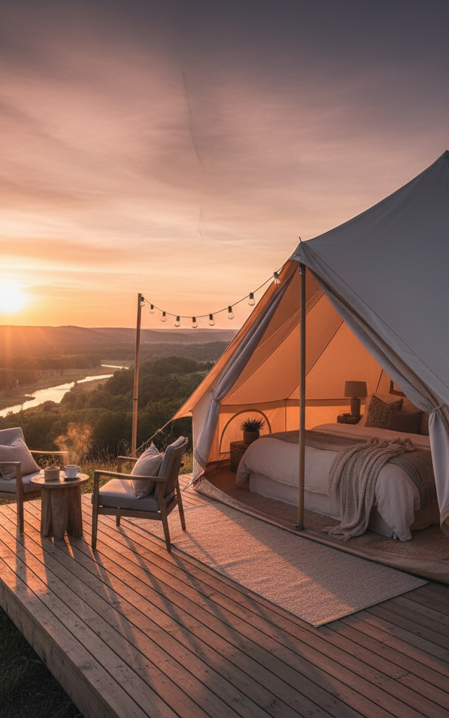 Glamping: luxuriöses camping mit stil